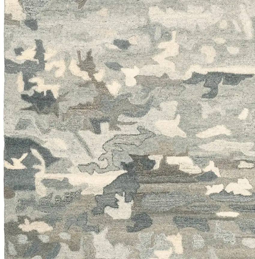 Gray Wool Abstract Hand Tufted Area Rug Photo 6