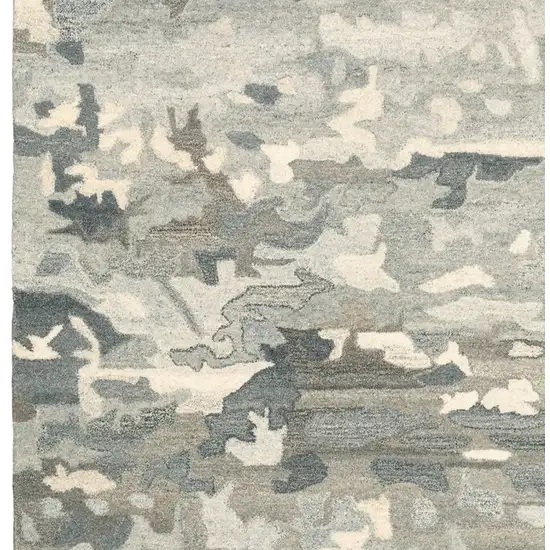 Gray Wool Abstract Hand Tufted Area Rug Photo 6