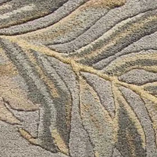 Gray Wool Botanical Leaves Hand Tufted Area Rug Photo 4