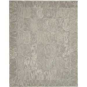 Photo of Gray Wool Geometric Area Rug