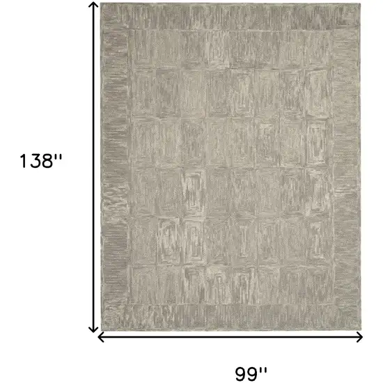 Gray Wool Geometric Area Rug Photo 3