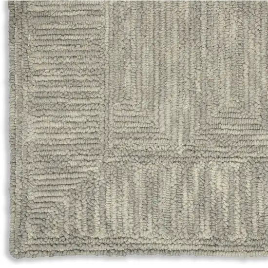 Gray Wool Geometric Area Rug Photo 8