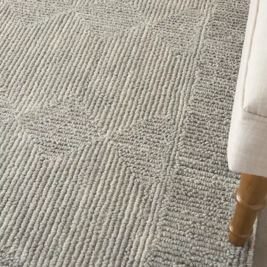 Gray Wool Geometric Area Rug Photo 9