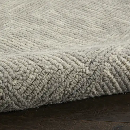 Gray Wool Geometric Area Rug Photo 6