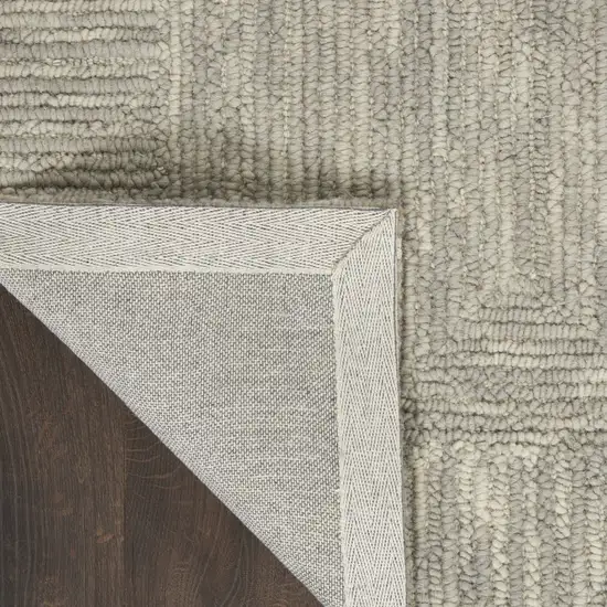Gray Wool Geometric Area Rug Photo 8