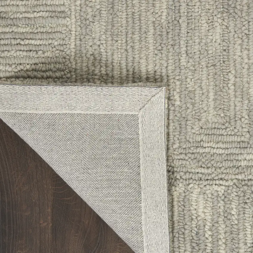 Gray Wool Geometric Area Rug Photo 8
