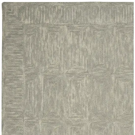 Gray Wool Geometric Area Rug Photo 4