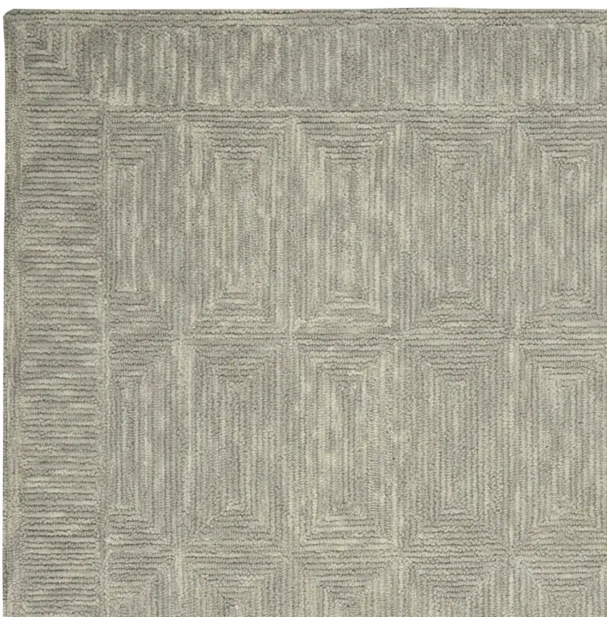 Gray Wool Geometric Area Rug Photo 4