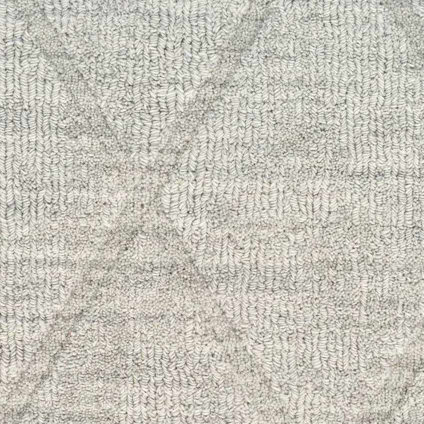 Gray Wool Geometric Area Rug Photo 5