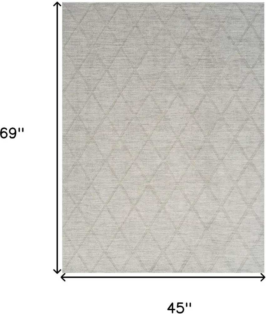 Gray Wool Geometric Area Rug Photo 3