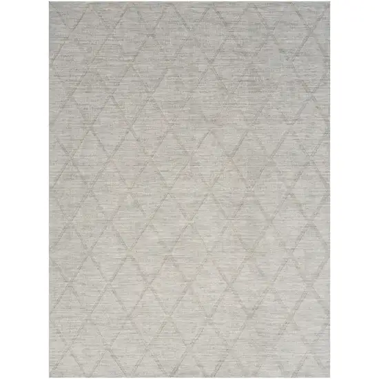 Gray Wool Geometric Area Rug Photo 4