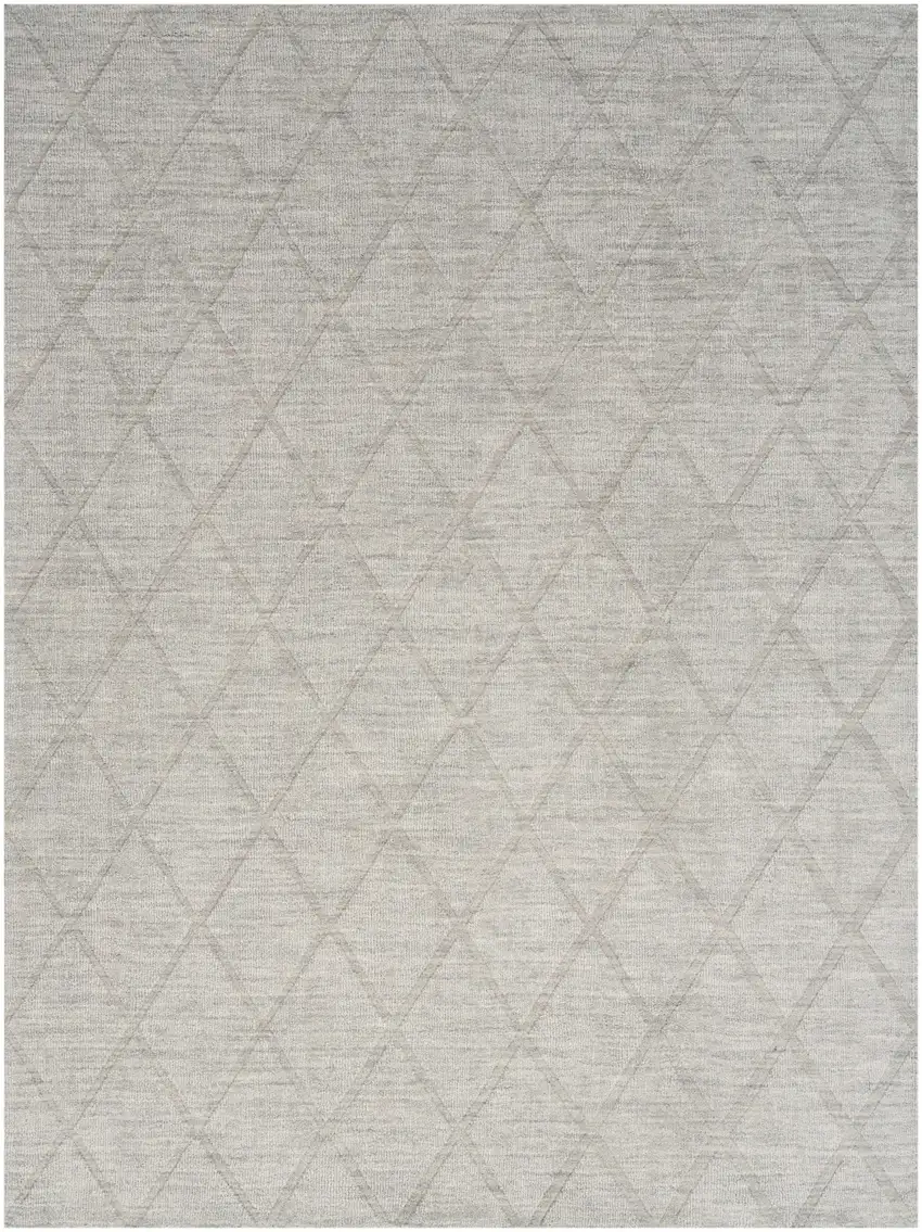 Gray Wool Geometric Area Rug Photo 4