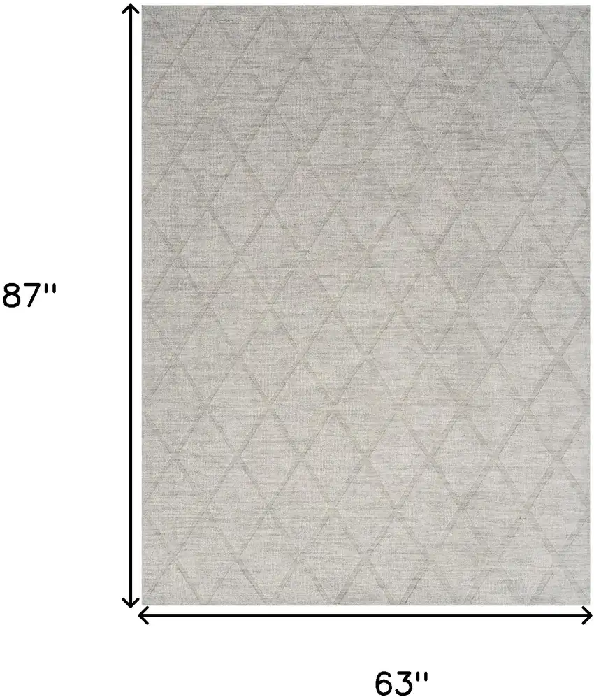 Gray Wool Geometric Area Rug Photo 3