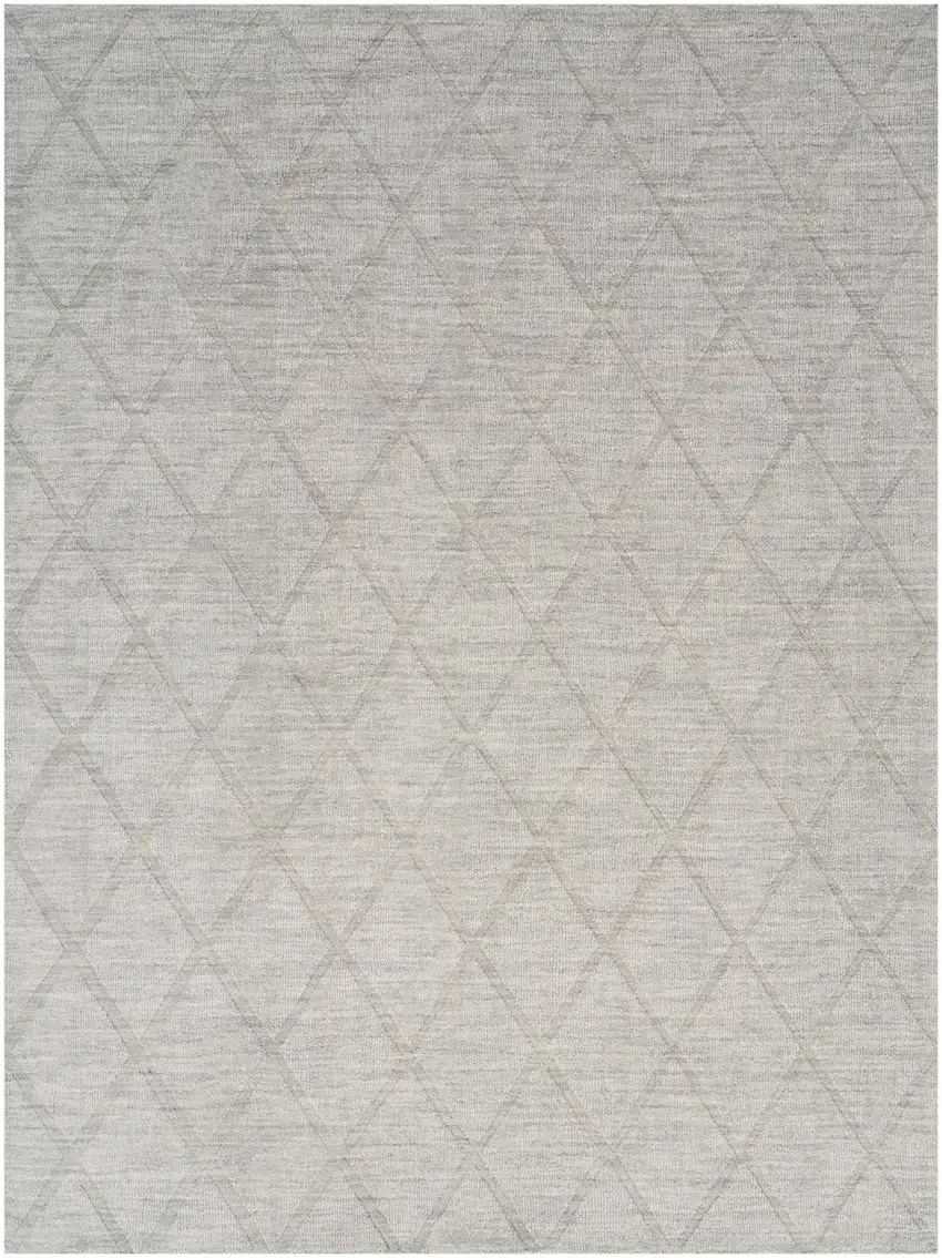 Gray Wool Geometric Area Rug Photo 4