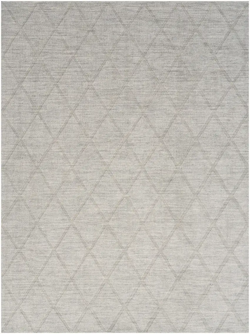 Gray Wool Geometric Area Rug Photo 5
