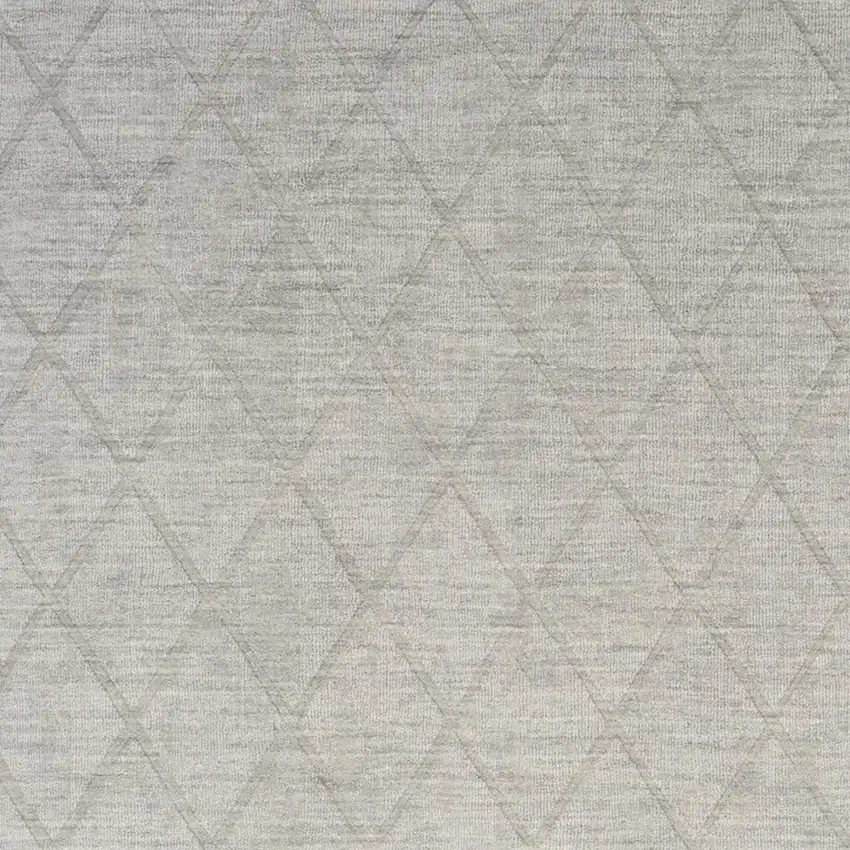 Gray Wool Geometric Area Rug Photo 3