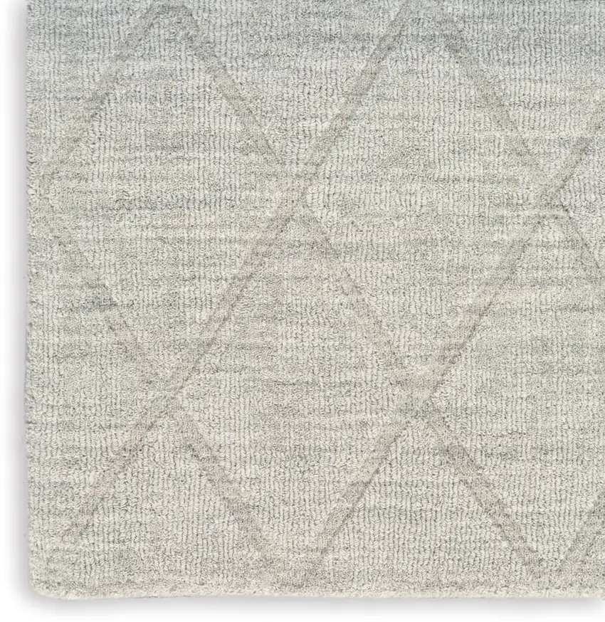 Gray Wool Geometric Area Rug Photo 6