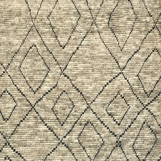 Gray Wool Geometric Hand Knotted Area Rug Photo 4