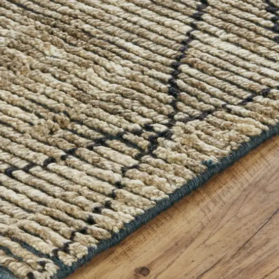 Gray Wool Geometric Hand Knotted Area Rug Photo 8