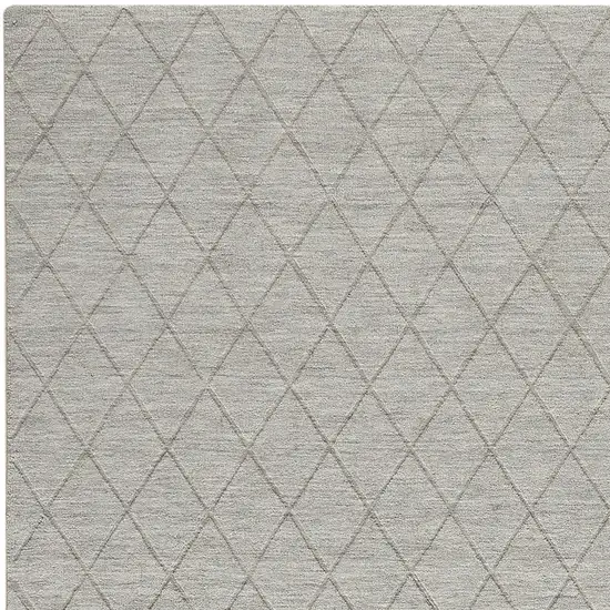 Gray Wool Geometric Hand Woven Area Rug Photo 6