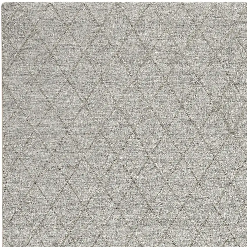 Gray Wool Geometric Hand Woven Area Rug Photo 6