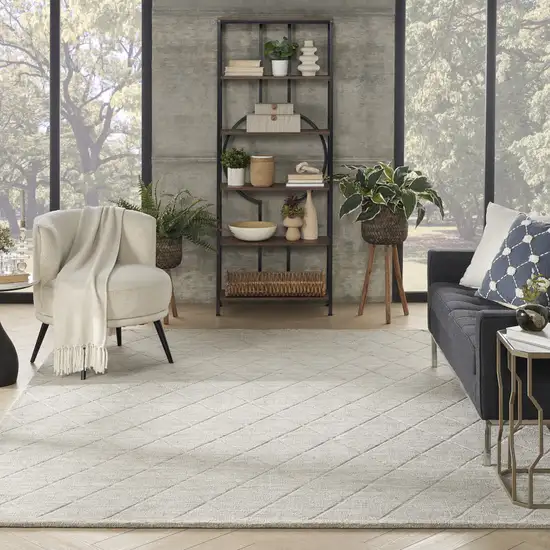 Gray Wool Geometric Hand Woven Area Rug Photo 5