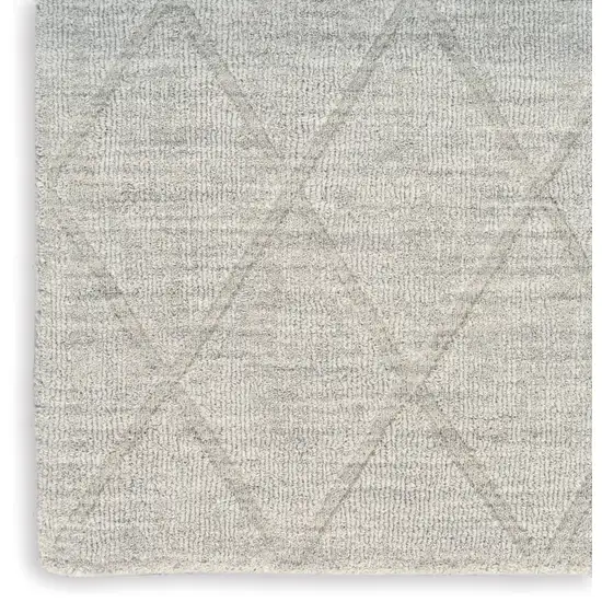 Gray Wool Geometric Hand Woven Area Rug Photo 8
