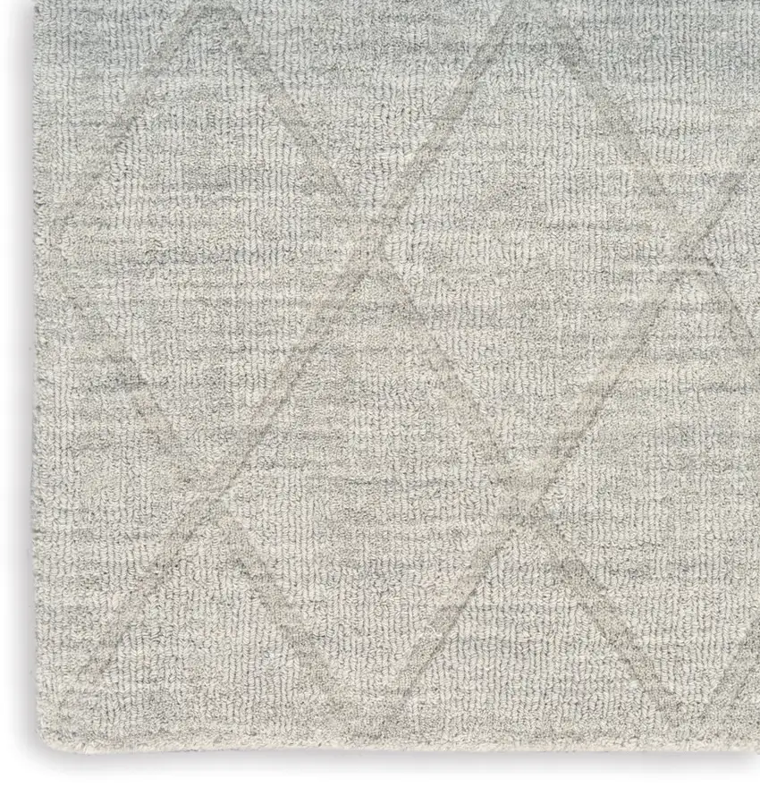 Gray Wool Geometric Hand Woven Area Rug Photo 8