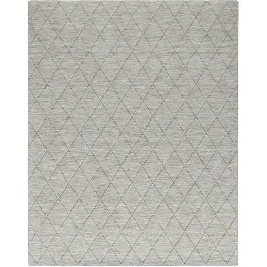 Gray Wool Geometric Hand Woven Area Rug Photo 2