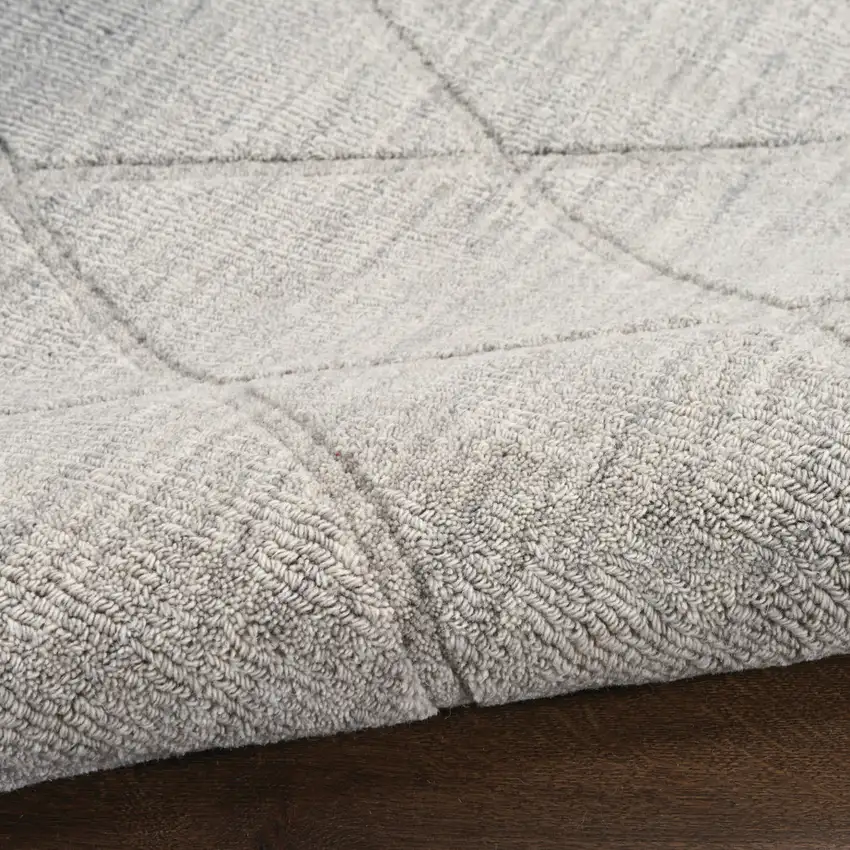 Gray Wool Geometric Hand Woven Area Rug Photo 7