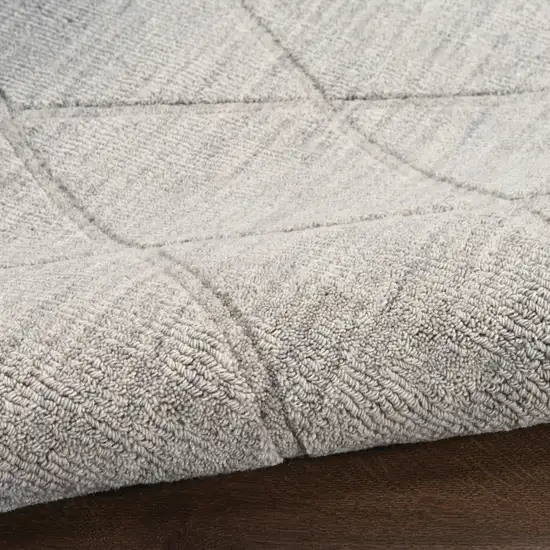 Gray Wool Geometric Hand Woven Area Rug Photo 7