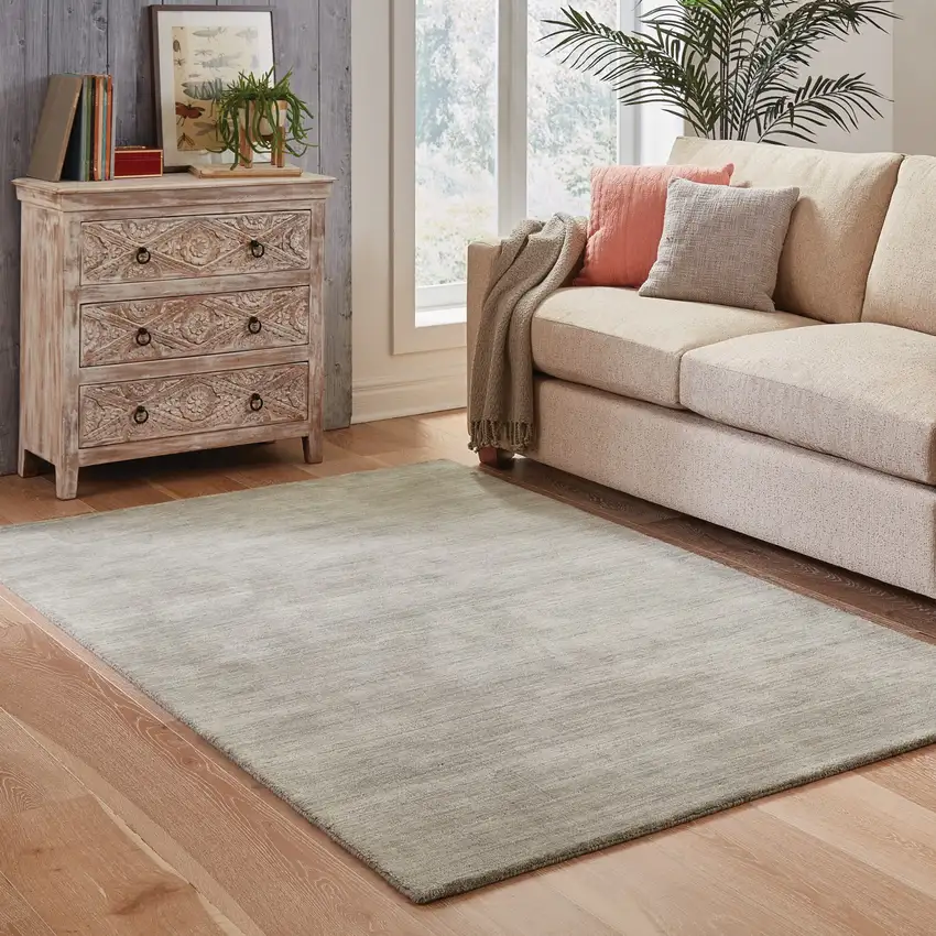 Gray Wool Hand Tufted Area Rug Photo 6