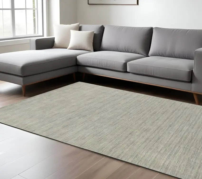 Gray Wool Hand Tufted Area Rug Photo 1