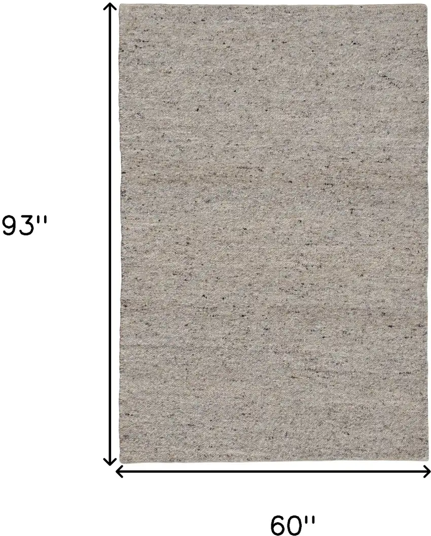 Gray Wool Hand Woven Area Rug Photo 7