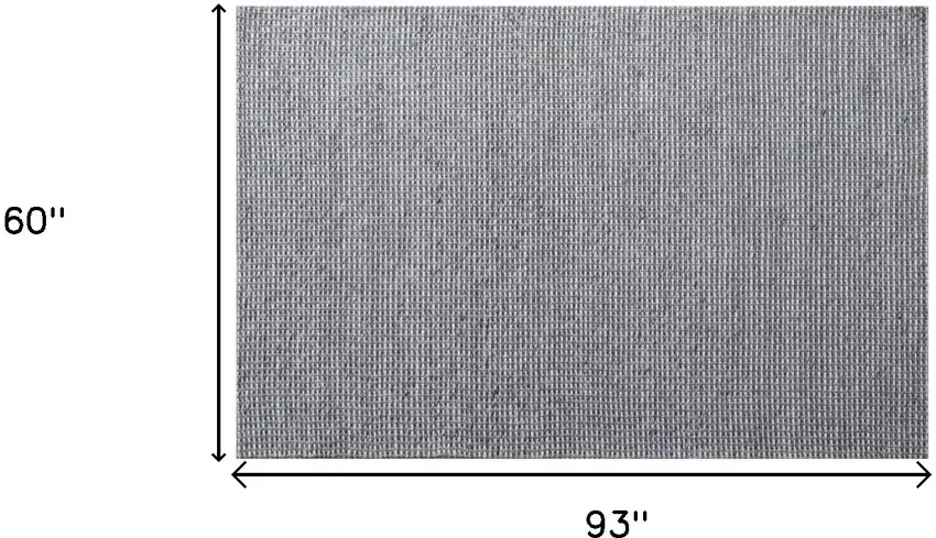 Gray Wool Striped Hand Woven Area Rug Photo 3