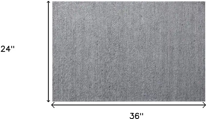 Gray Wool Striped Hand Woven Area Rug Photo 7