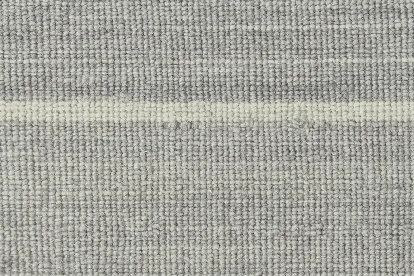 Gray Wool Striped Hand Woven Area Rug Photo 5