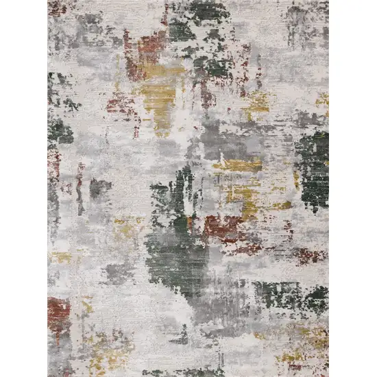 Gray Yellow And Green Abstract Area Rug Photo 2
