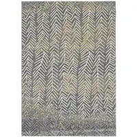 Photo of Gray Yellow And White Abstract Stain Resistant Area Rug