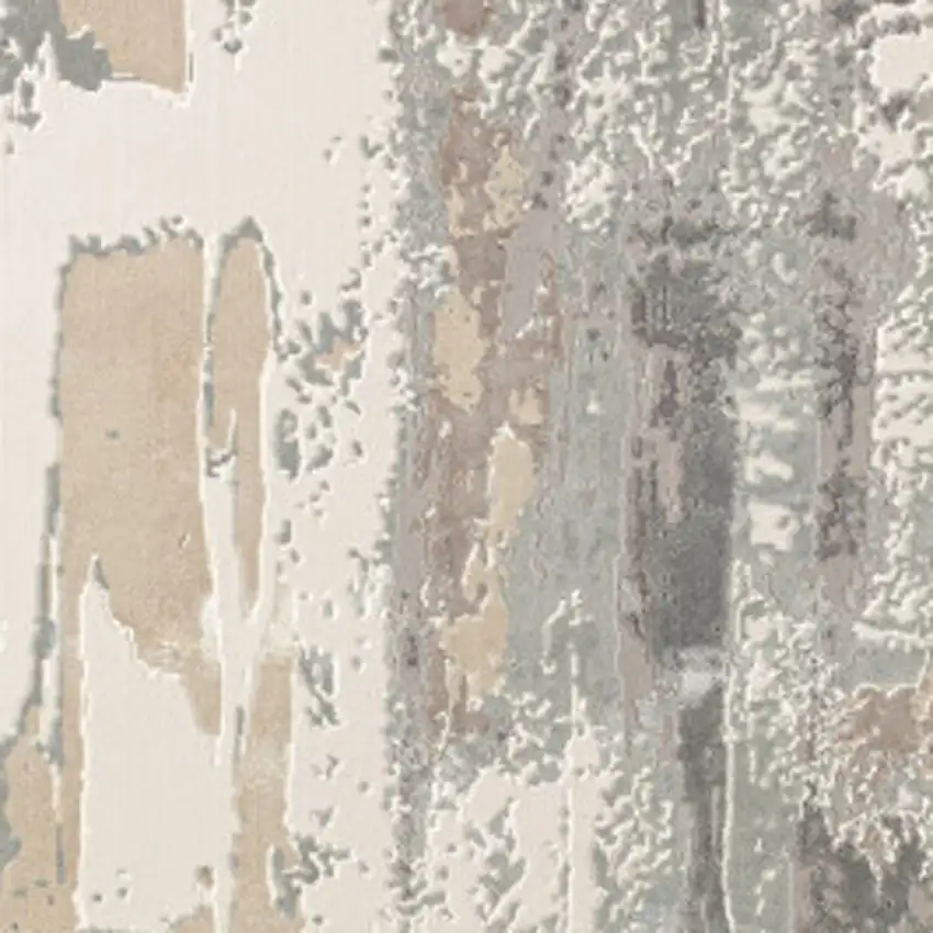 Gray and Beige Abstract Area Rug Photo 9