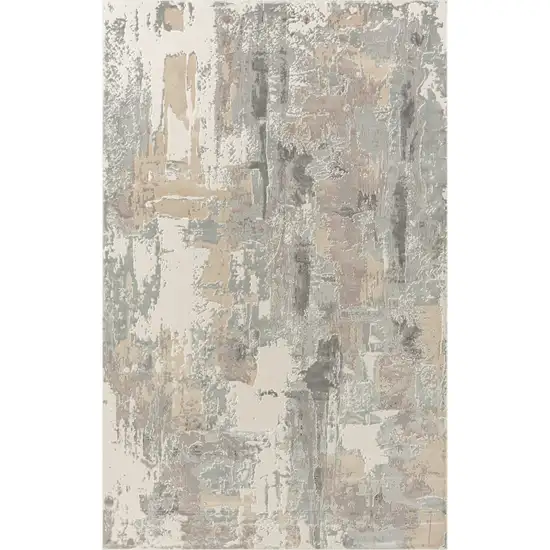Beige Ivory And Gray Abstract Area Rug Photo 2
