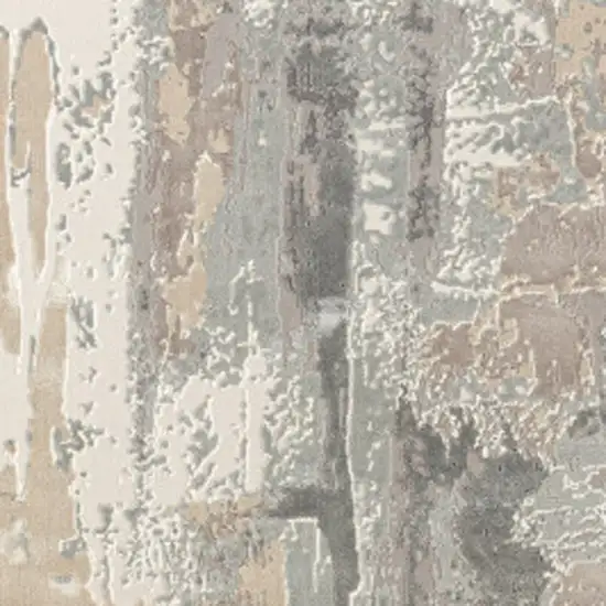 Beige Ivory And Gray Abstract Area Rug Photo 8