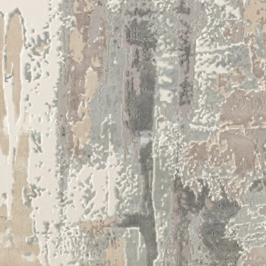 Beige Ivory And Gray Abstract Area Rug Photo 8