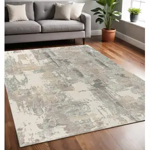 Photo of Gray and Beige Abstract Area Rug