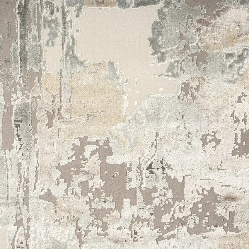 Beige Ivory And Gray Abstract Area Rug Photo 7