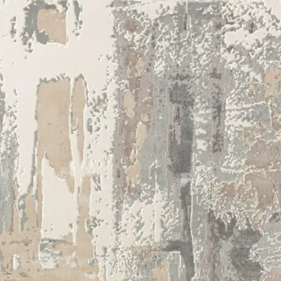 Beige Ivory And Gray Abstract Area Rug Photo 9