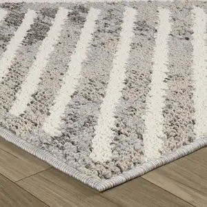 Photo of Gray and Beige Abstract Distressed Area Rug