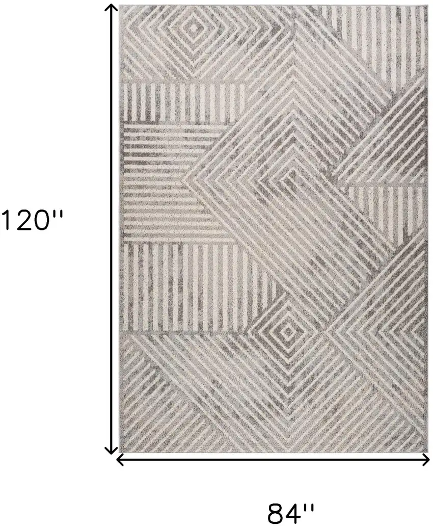 Gray and Beige Abstract Distressed Area Rug Photo 3