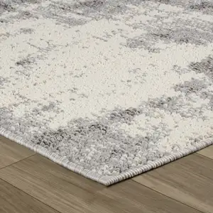 Photo of Gray and Beige Abstract Distressed Area Rug