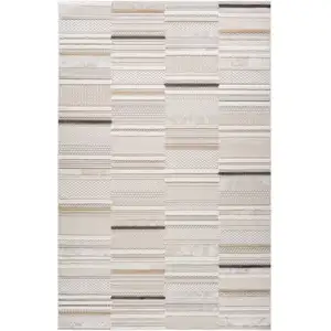 Photo of Gray and Beige Abstract Distressed Area Rug